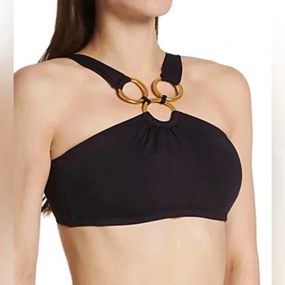 Bleu Rod Beattie Ring Me Up Over Shoulder Ring Swim Top and High Waist Bottom - Picture 4 of 14